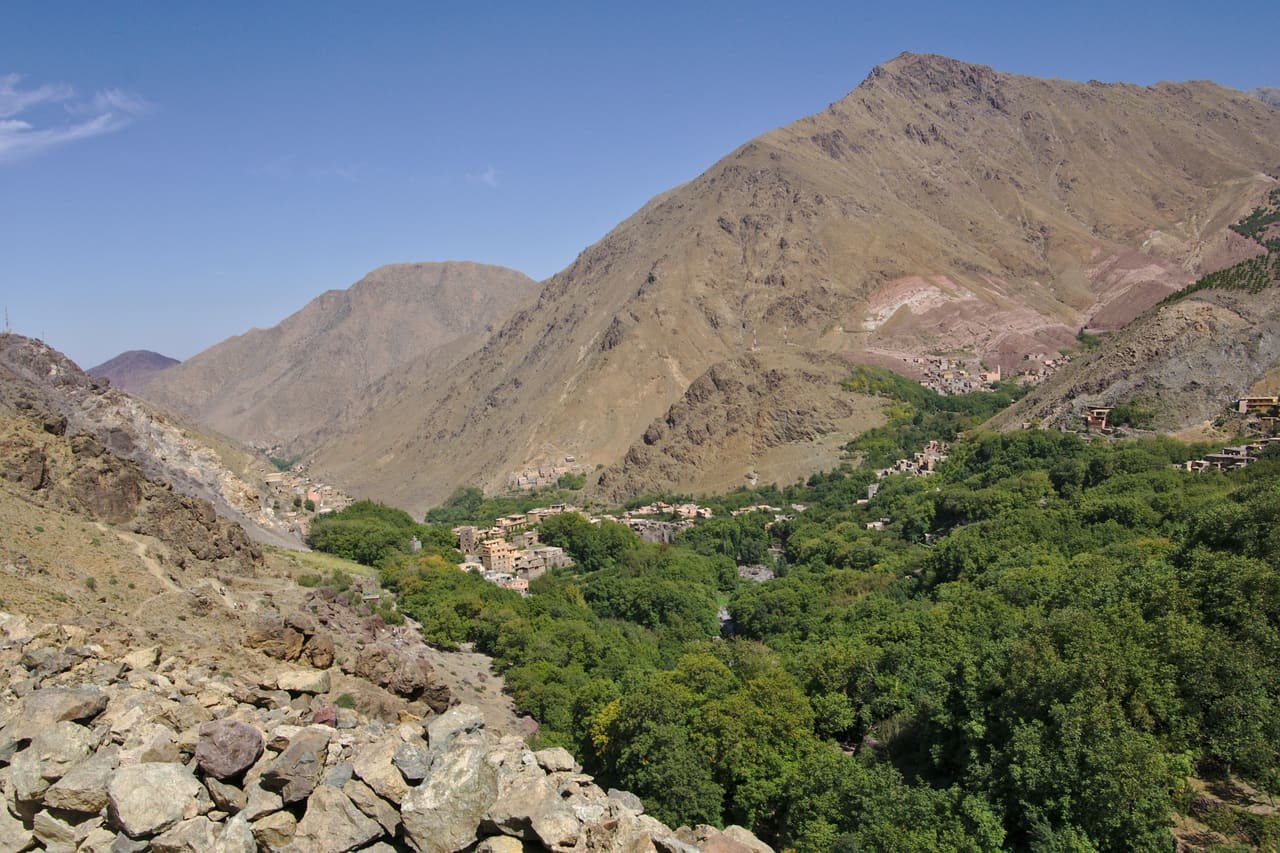 La vallée d’Imlil dans le massif du Toubkal, Haut Atlas